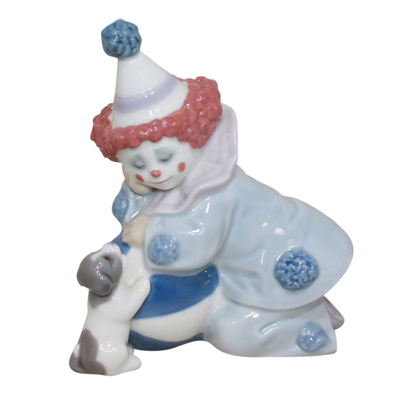 Lladró Figurine: 5278 Pierrot w/ Puppy & Ball