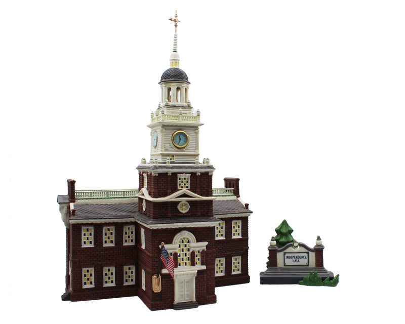 Department 56: 55500 Independence Hall with sign - Set of 2