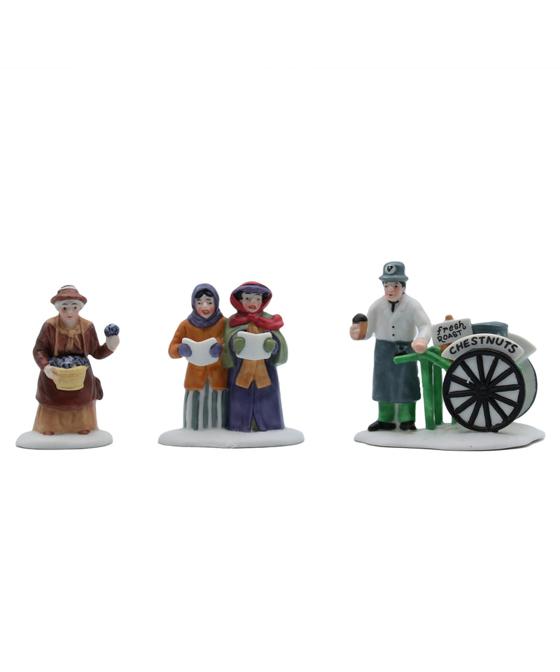 Department 56: 55808 Violet Vender/Caroler/Chestnut Vendor - Set of 3