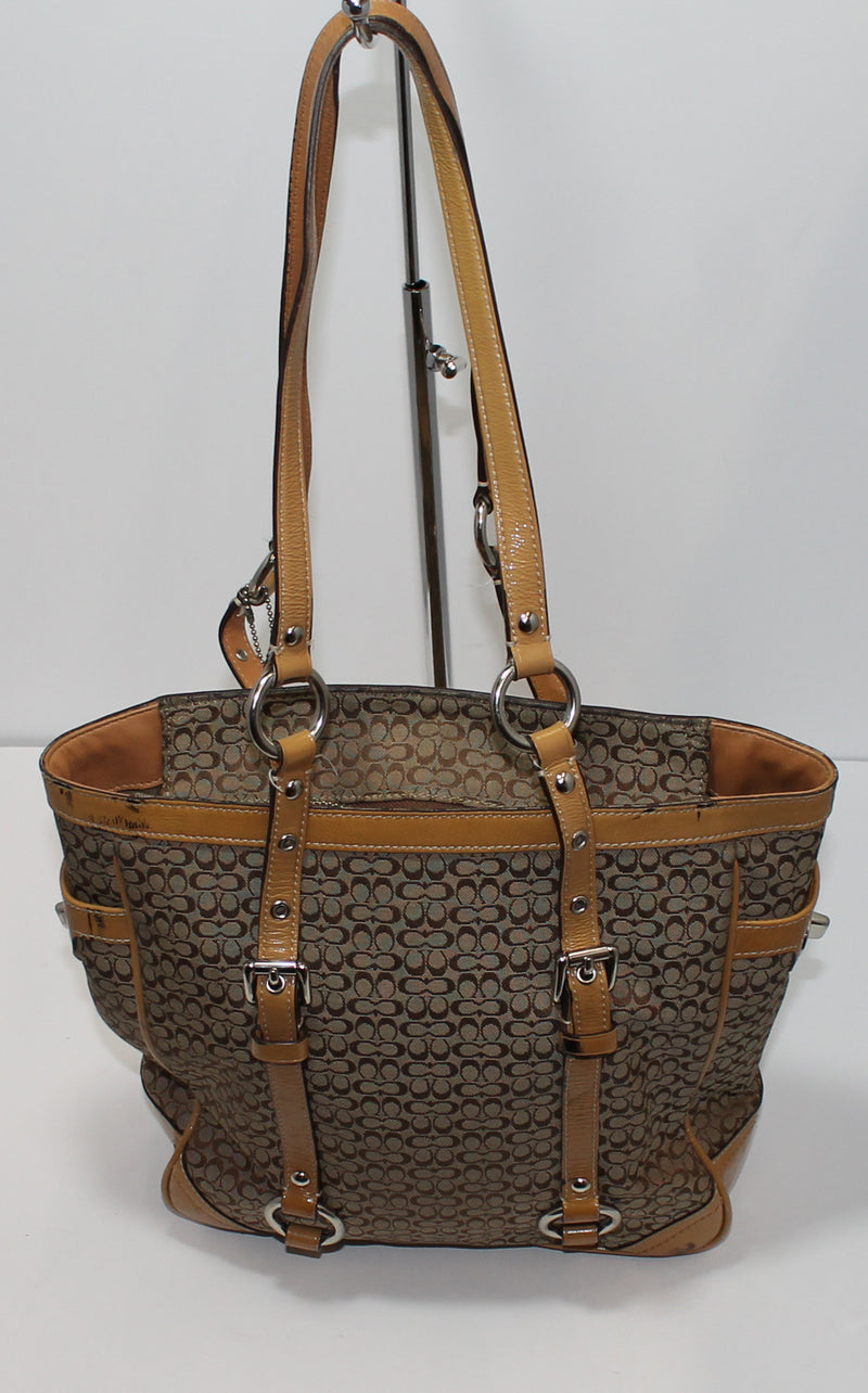 Coach Purse: F12344 Signature Brown Shoulder Bag