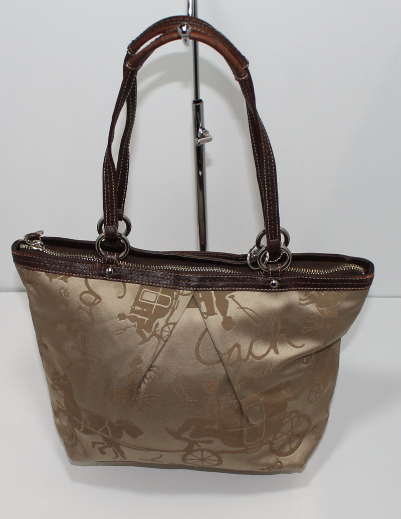 Coach Purse: F14482 Brown Horse Carriage Tote Bag