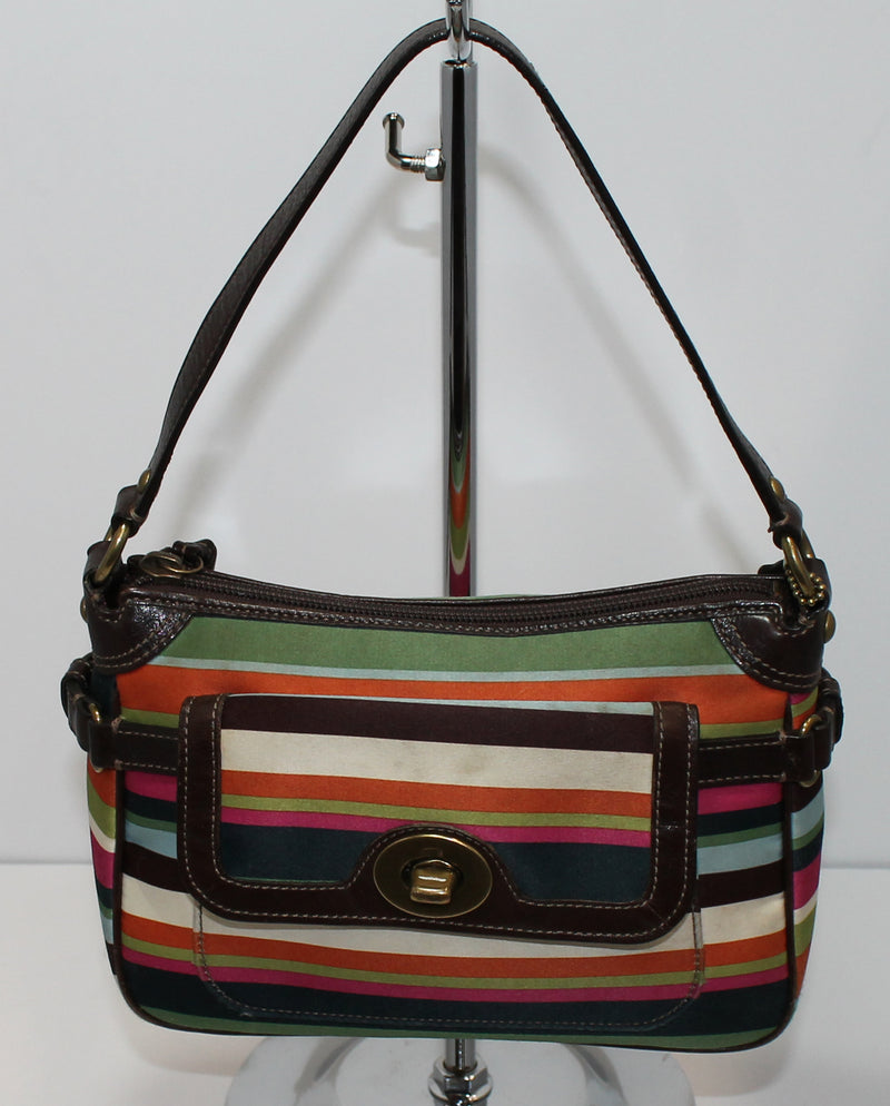 Coach Purse: 41852 Mult-Color Legacy Striped Tote Bag