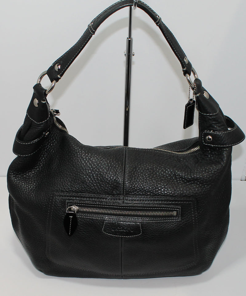 Coach Purse: F14681 Black Penelope Pebbeled Shoulder Bag