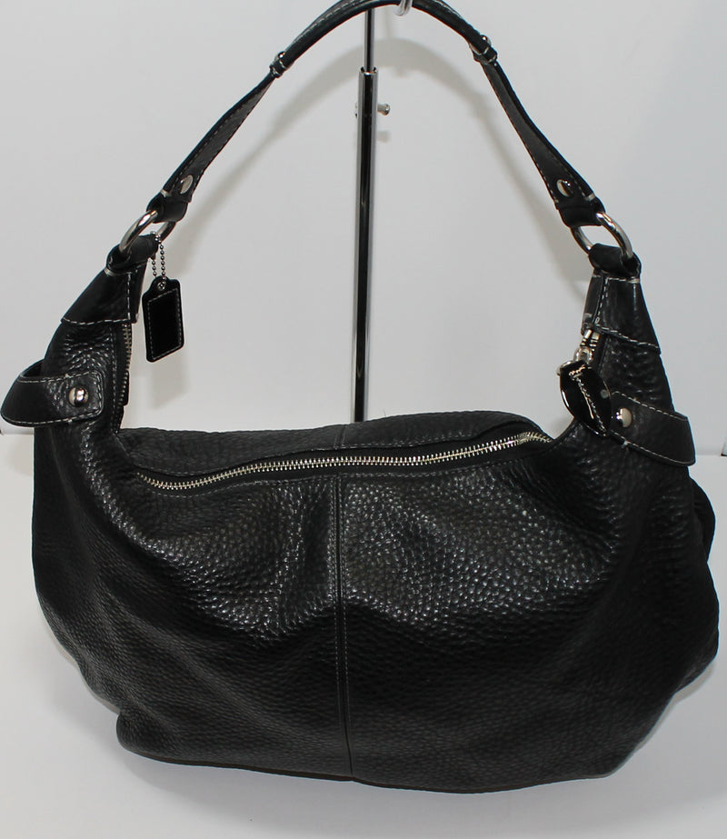 Coach Purse: F14681 Black Penelope Pebbeled Shoulder Bag