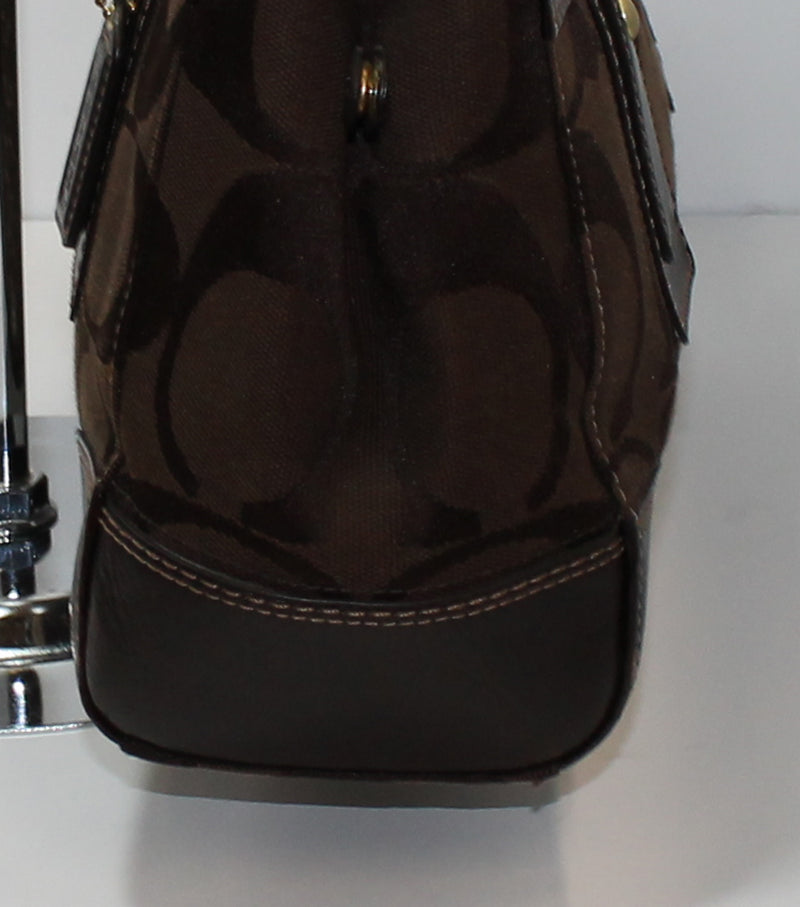 Coach Purse: 11071 Signature Stripe Hampton Satchel