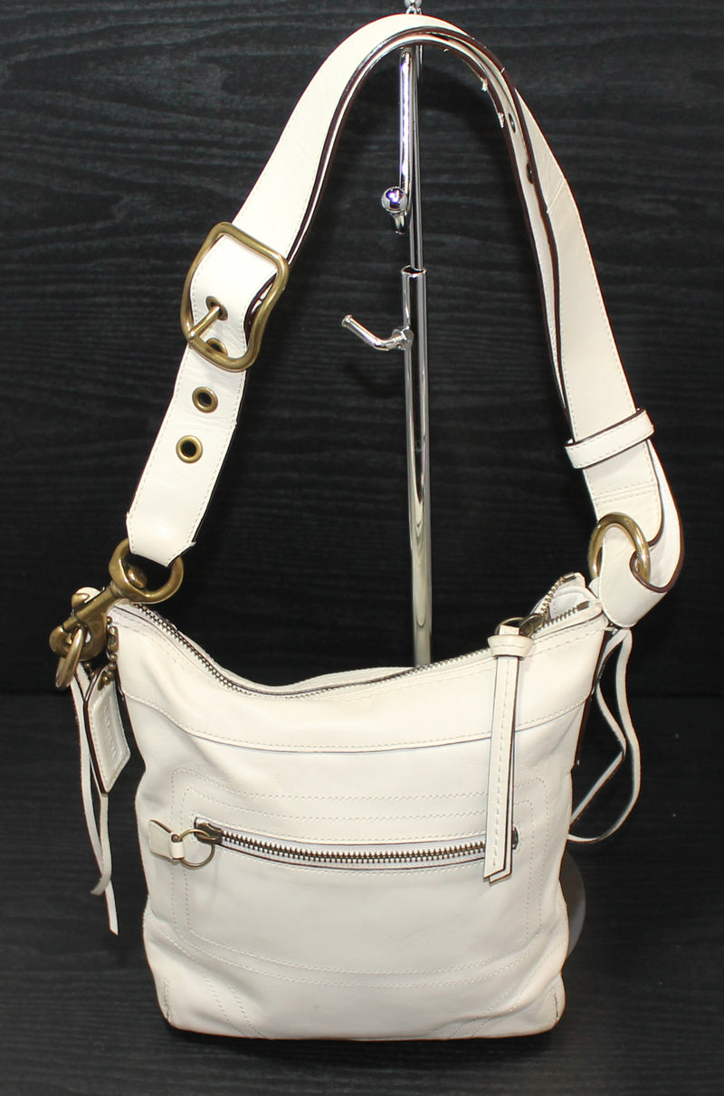 Coach Purse: 10398 White Leather Shoulder Bag