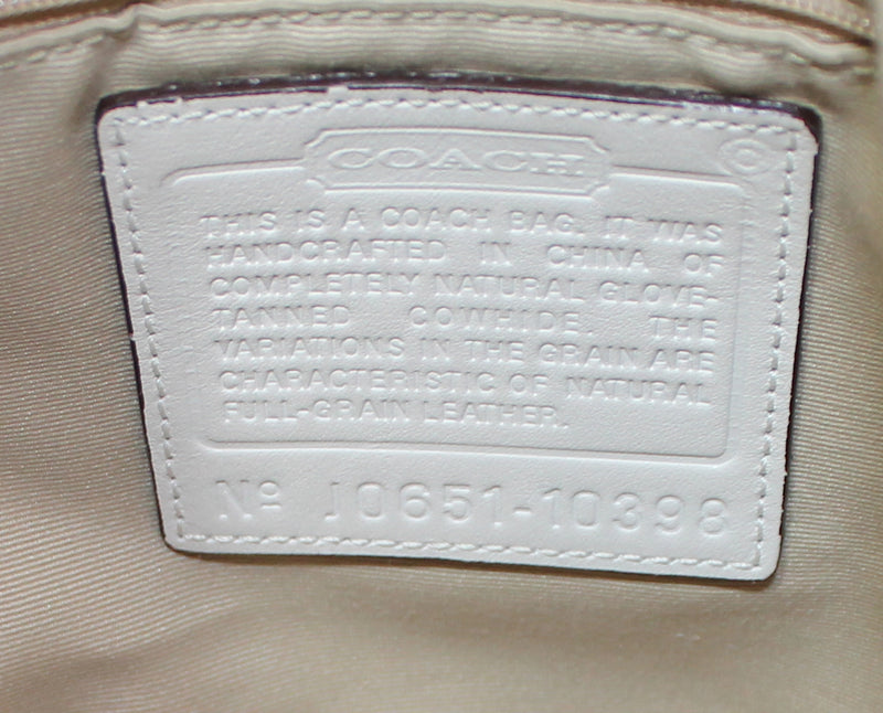 Coach Purse: 10398 White Leather Shoulder Bag