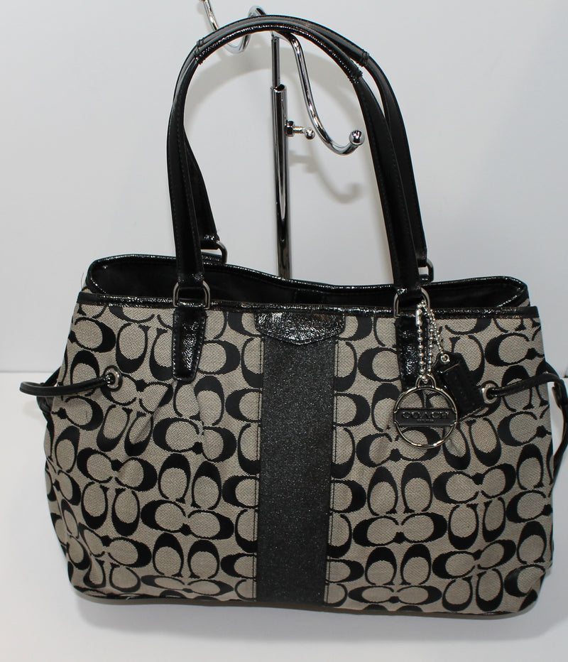 Coach Purse: F28501 Signature Black Shoulder Bag