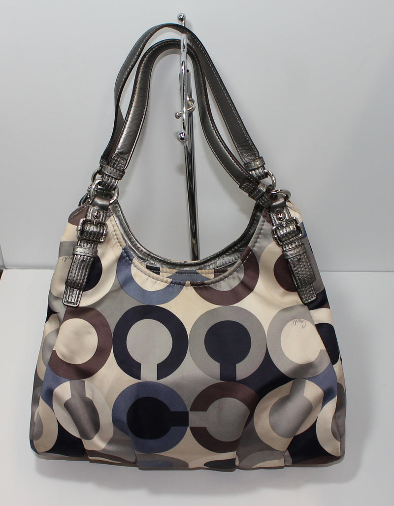 Coach Purse: Madison 19180 Scarf Print Sequin Shoulder Bag