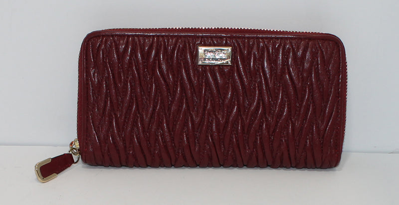 Coach Wallet: F49609 Red Madison Gathered Twist Wallet