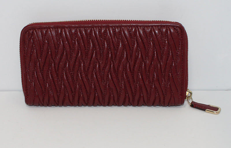 Coach Wallet: F49609 Red Madison Gathered Twist Wallet