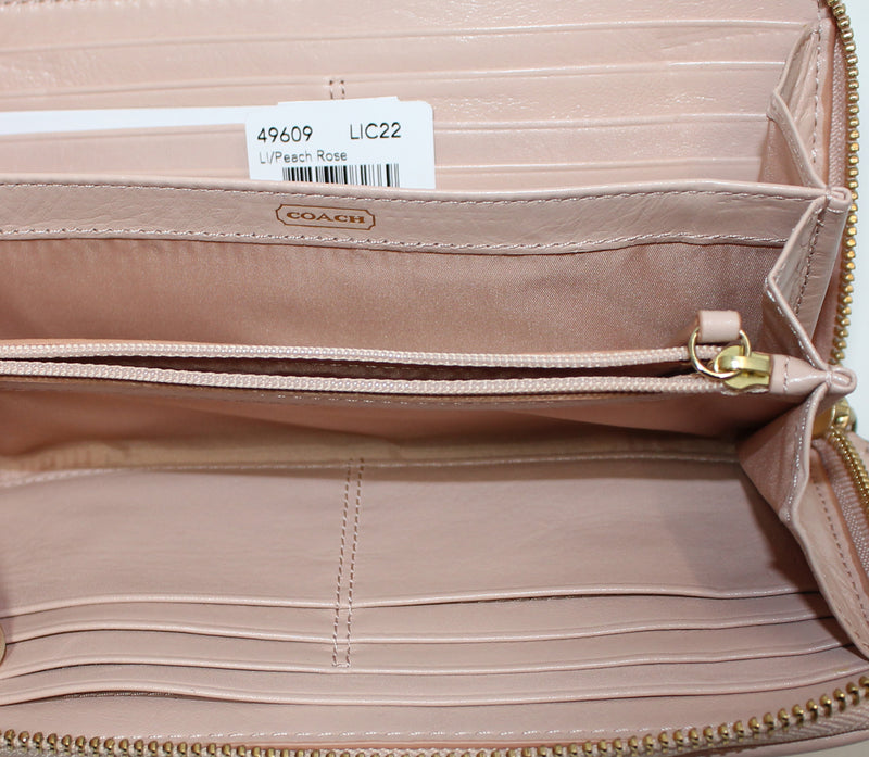 Coach Wallet: F49609 Pink Madison Gathered Twist Wallet