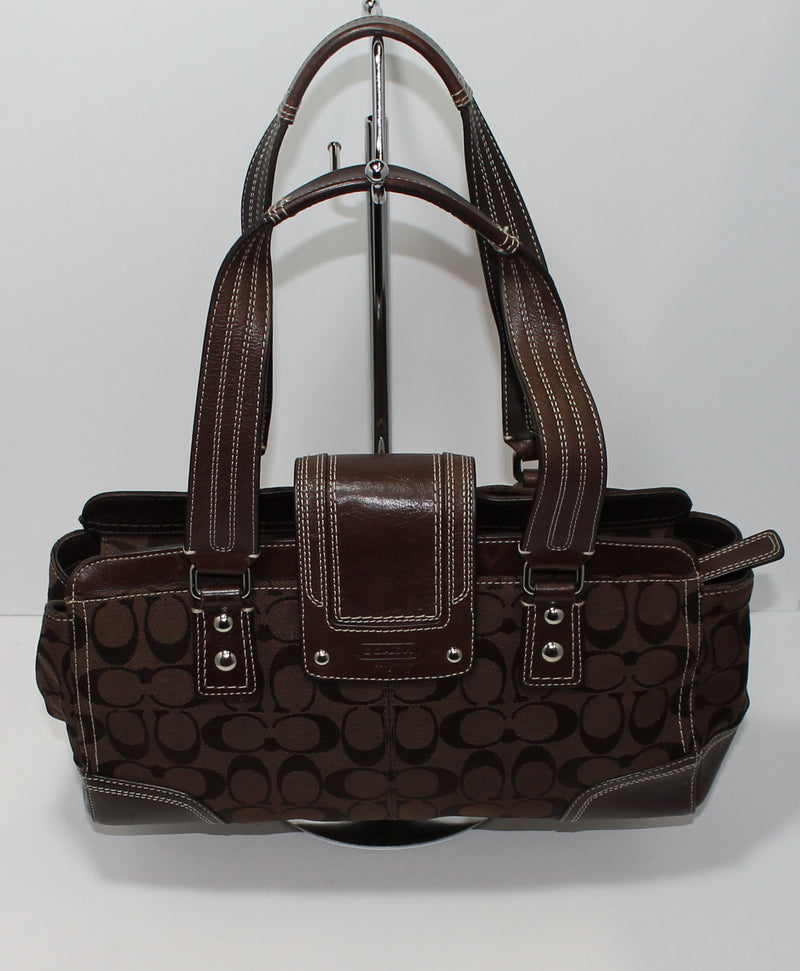 Coach Purse: F13975 Brown Hamilton Monogram Tote Bag