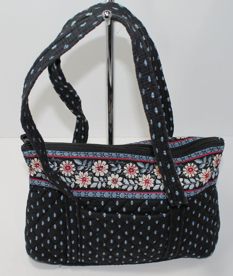 Vera Bradley Purse: Black Flowered Tote Bag