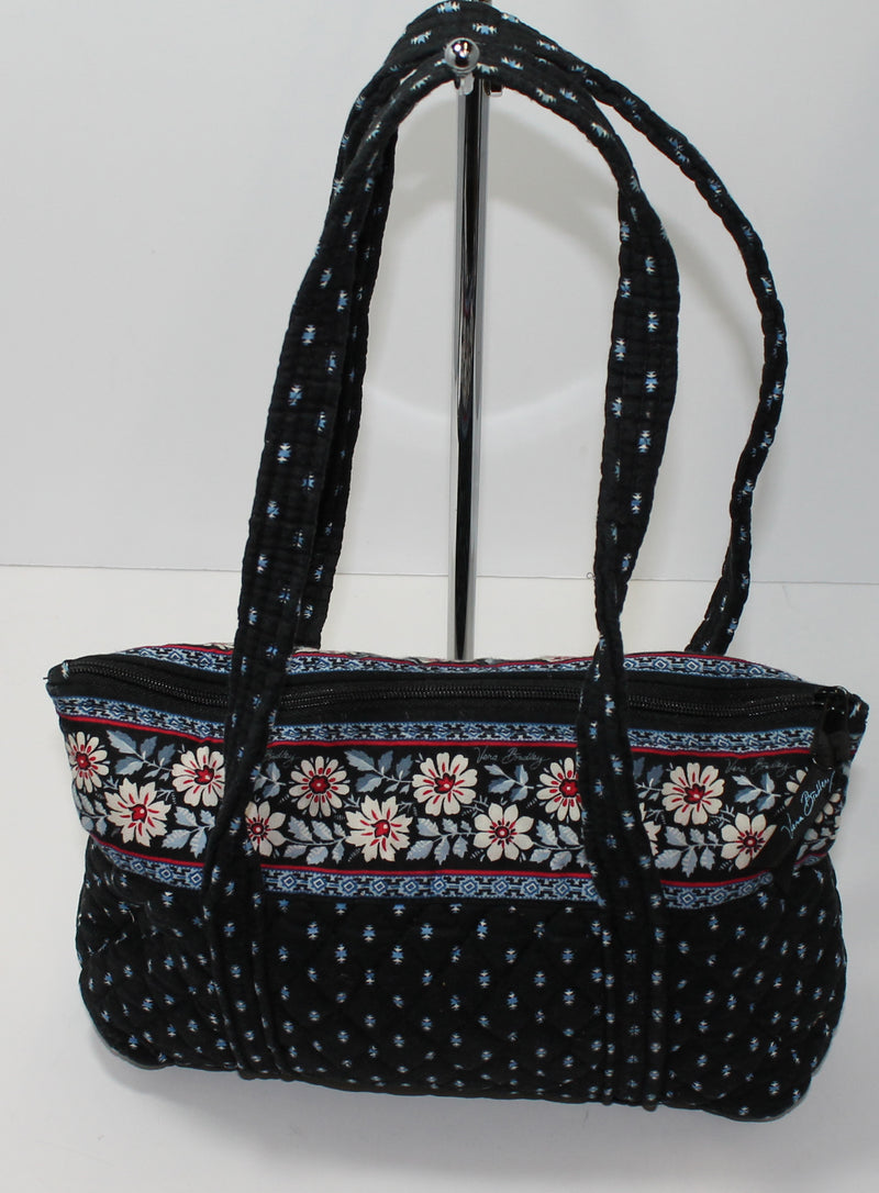 Vera Bradley Purse: Black Flowered Tote Bag