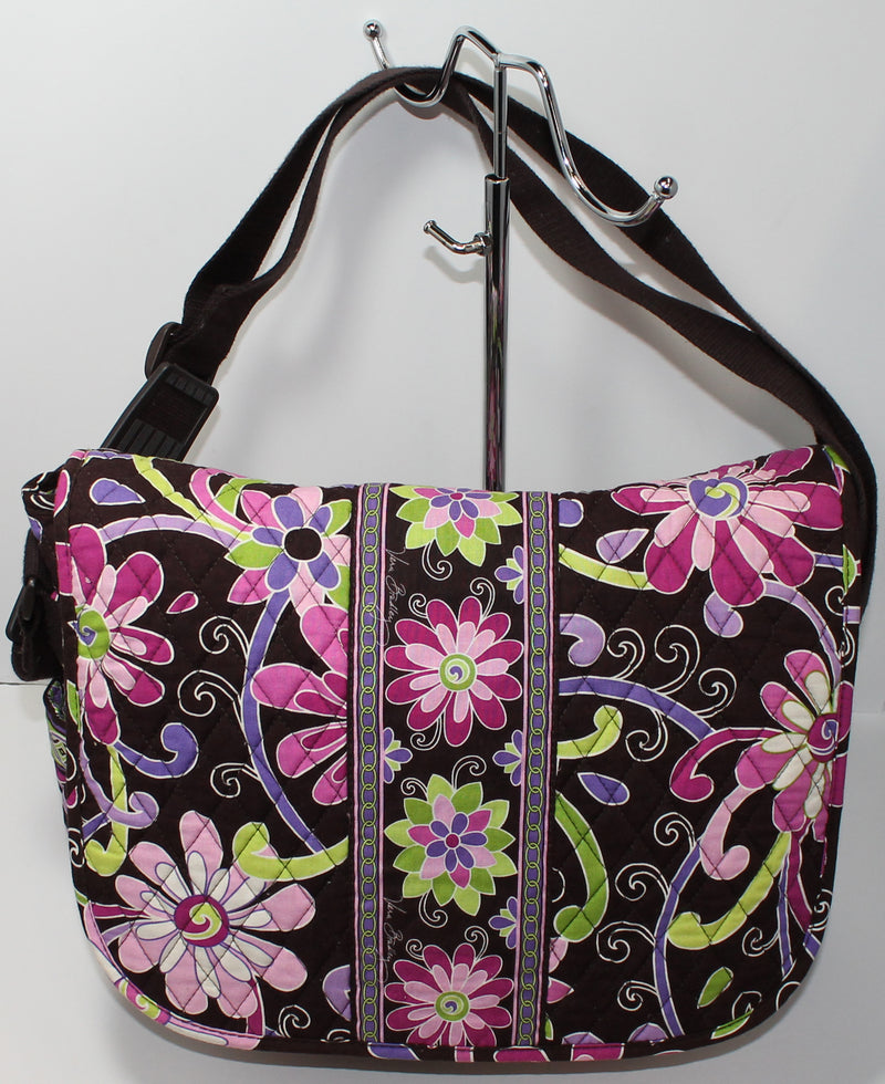 Vera Bradley Purse: Brown Floral Messenger Bag