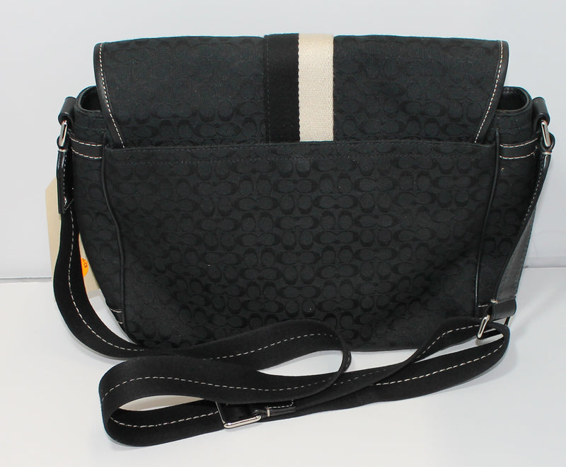 Coach Purse: Signature Black Voyager Messenger Shoulder Bag