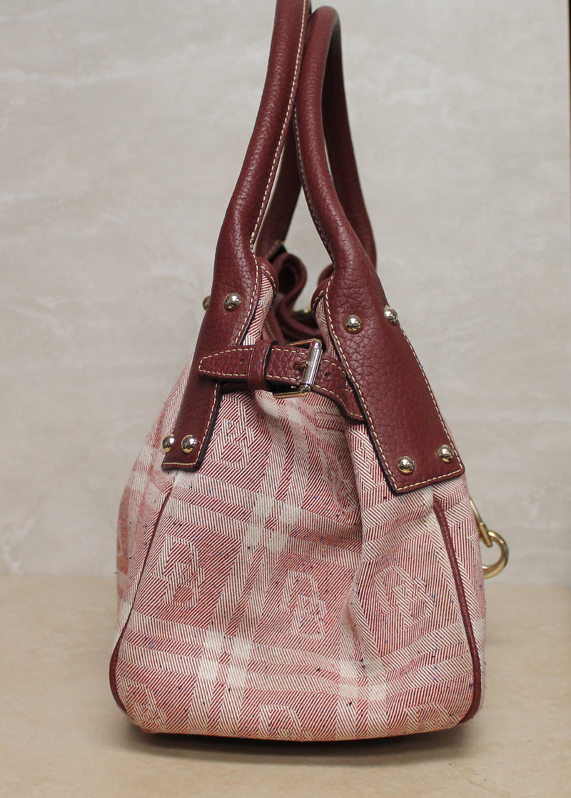 Dooney & Bourke Purse: Red Checked Tweed Signature Shoulder Bag