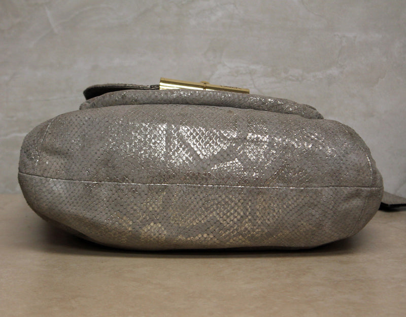 Coach Purse: 18306 Silver Hobo Bag