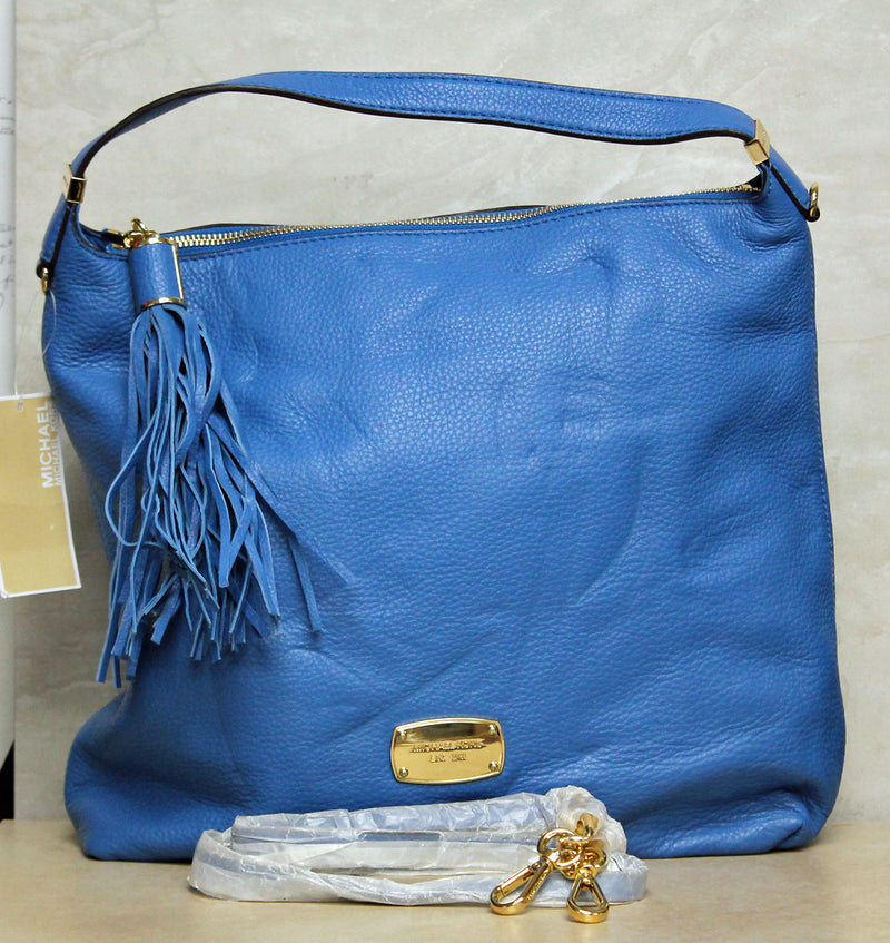 Michael Kors Purse: Hamilton Beford Blue Leather Shoulder Bag