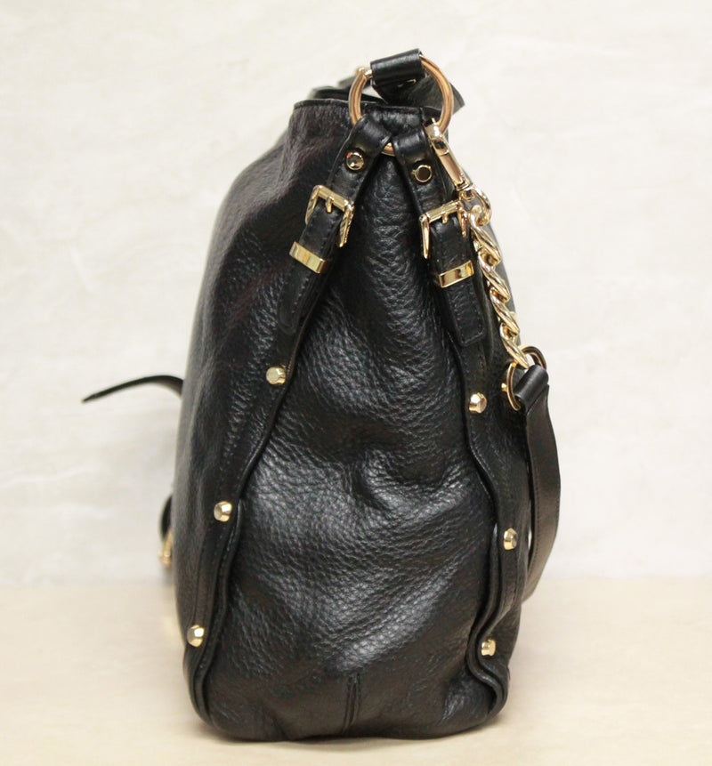 Michael Kors Purse: 34940 Astor Black Studded Leather Hobo Bag