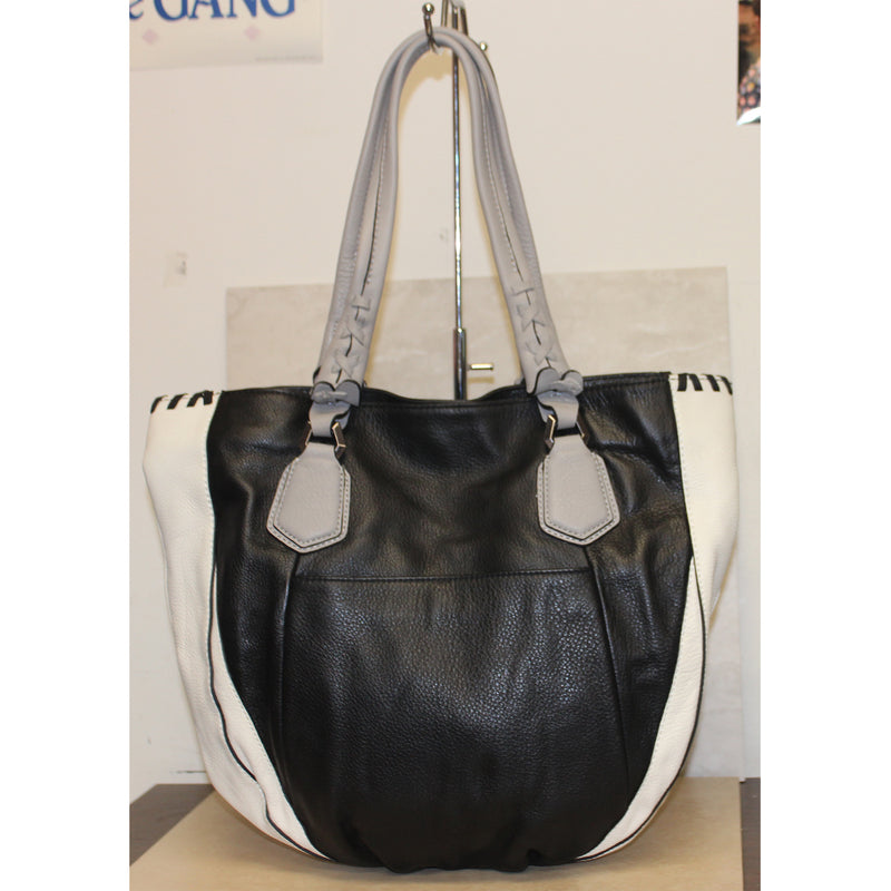 Oryany Purse: Black/White Lyssie Leather Shoulder Bag