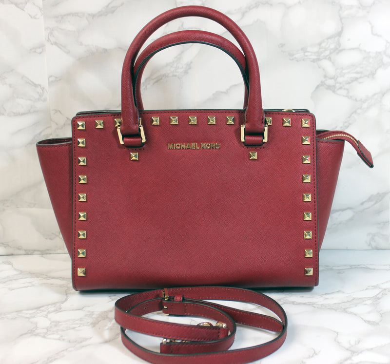 Michael Kors Purse: Cherry Selma Studded Shoulder Bag