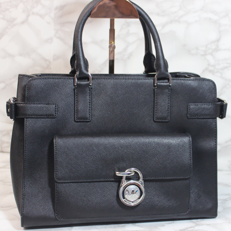 Michael Kors Purse: Black Leather Emma Satchel