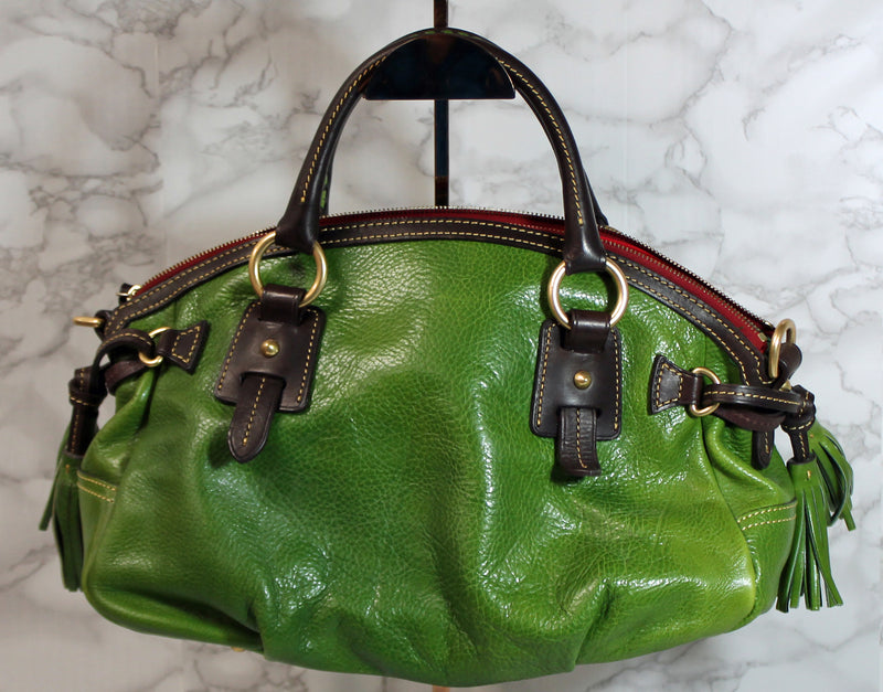 Dooney & Bourke Purse: Green Leather Satchel