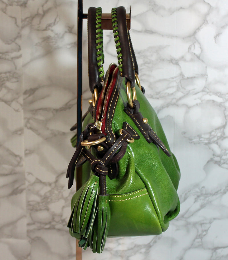 Dooney & Bourke Purse: Green Leather Satchel