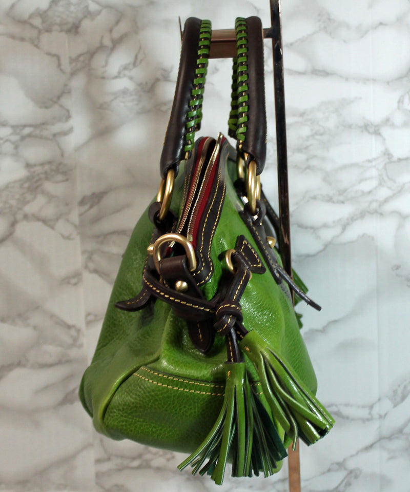 Dooney & Bourke Purse: Green Leather Satchel