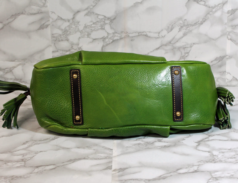 Dooney & Bourke Purse: Green Leather Satchel