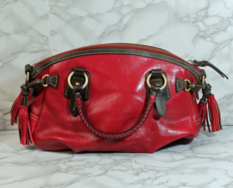 Dooney & Bourke Purse: Medium Red Leather Satchel