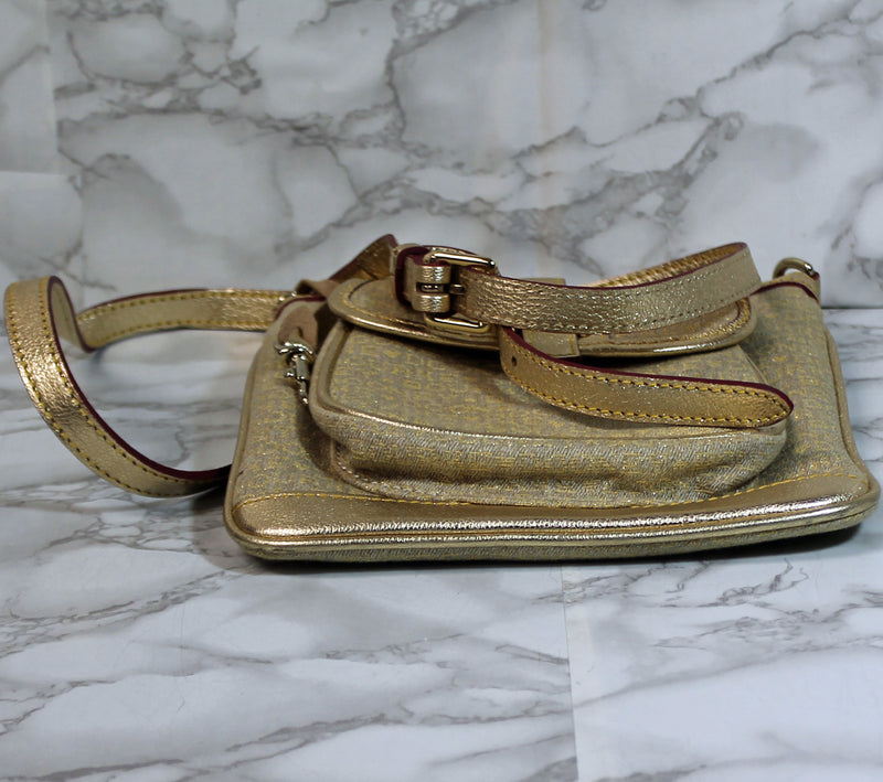 Dooney & Bourke Purse: Gold Signature Crossbody Bag