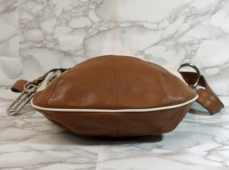 B.Makowsky Purse: Ivory Brown Juliet Crossbody Bag