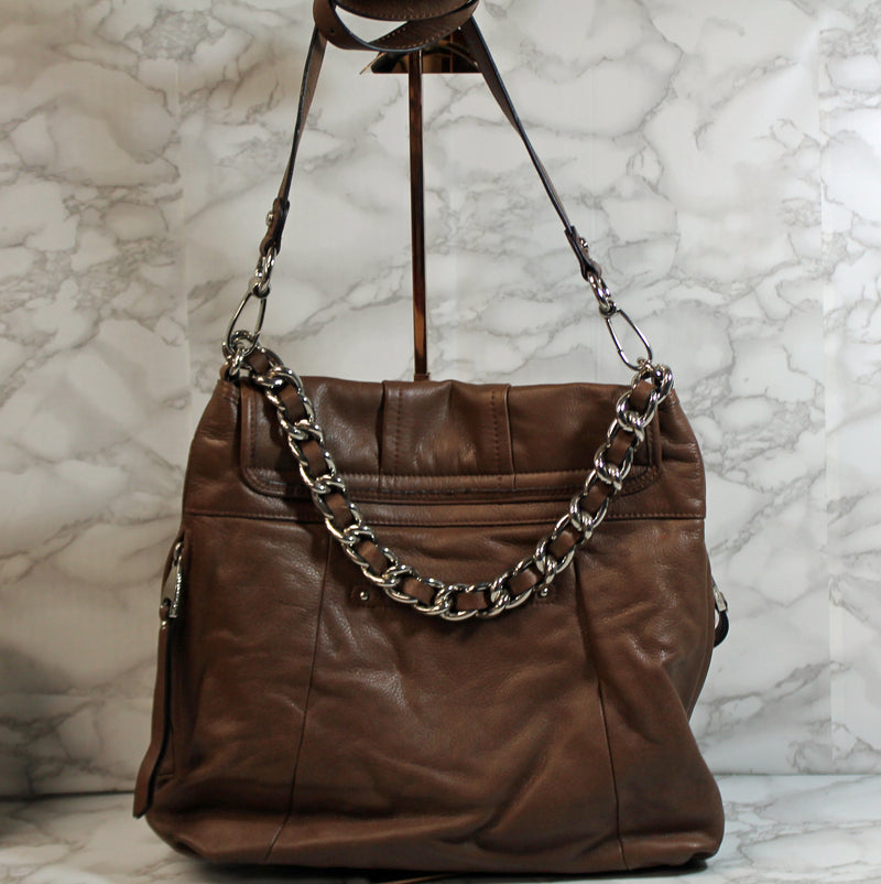 B Makowsky Purse: Brown Leather Crossbody Bag