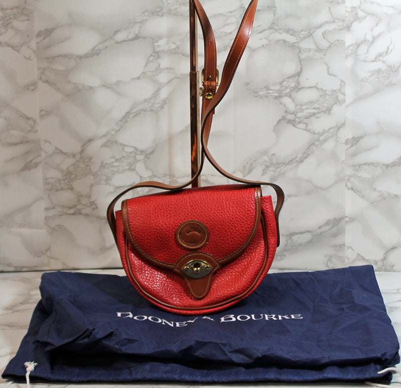 Dooney & Bourke Purse: Red Leather Vinyl Crossbody Bag