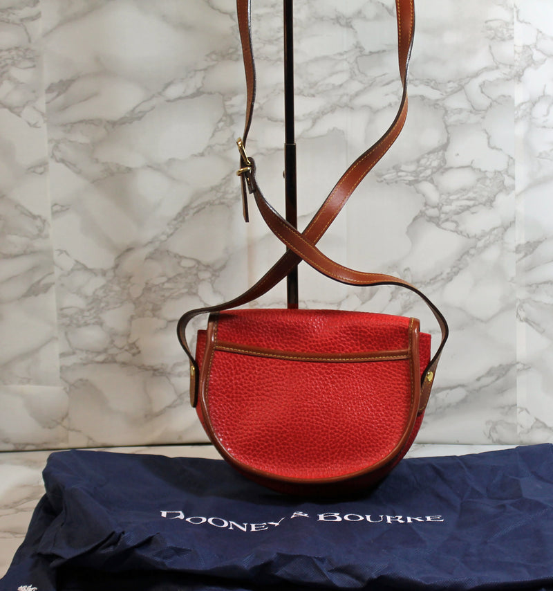 Dooney & Bourke Purse: Red Leather Vinyl Crossbody Bag