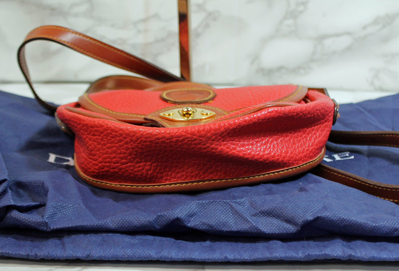 Dooney & Bourke Purse: Red Leather Vinyl Crossbody Bag