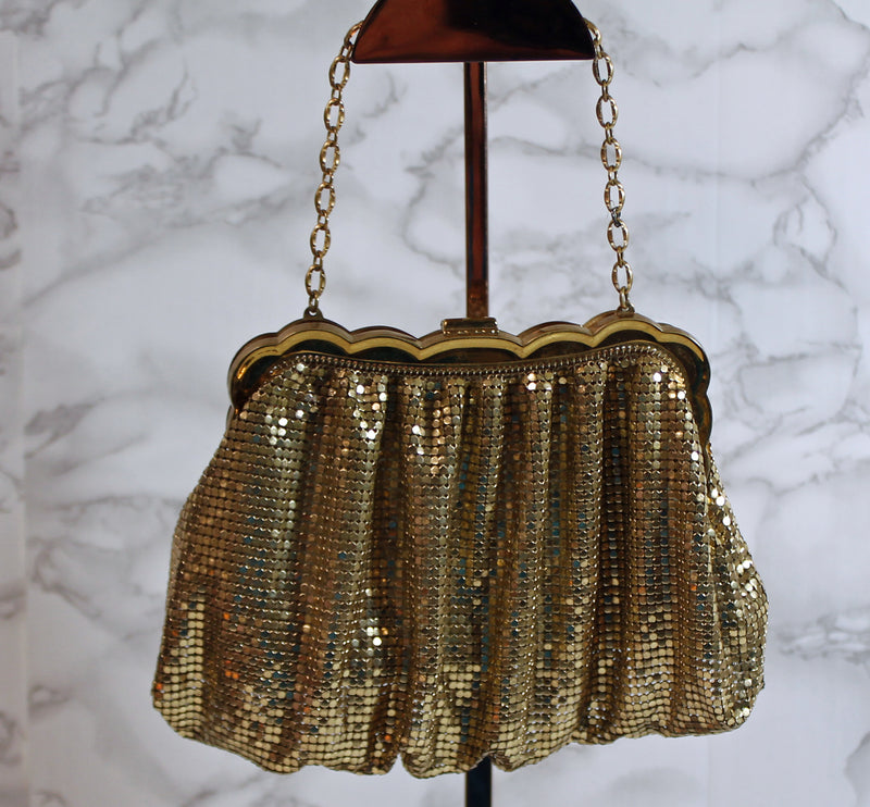 Whiting and Davis Purse: Gold Mesh Evening Bag