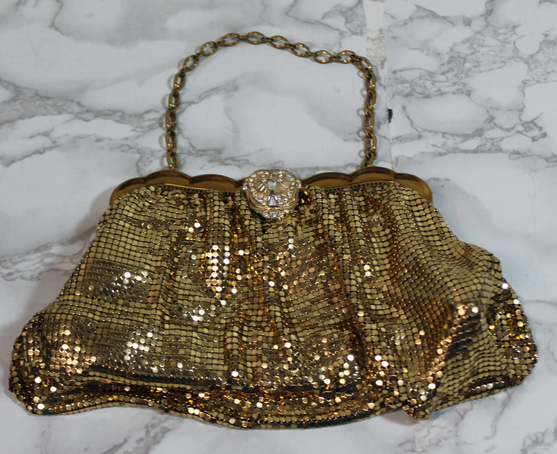 Whiting and Davis Purse: Gold Mesh Evening Bag