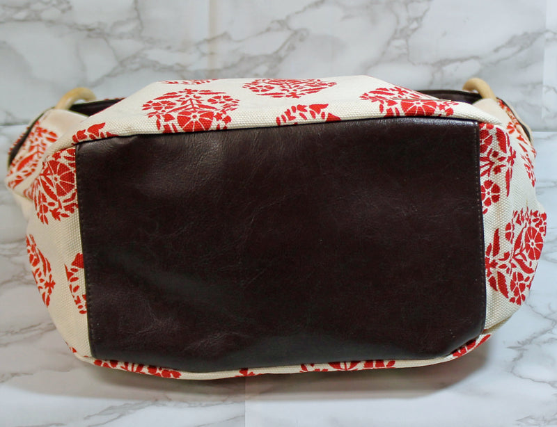 Stephanie Johnson Purse: White Red Canvas Tote Bag