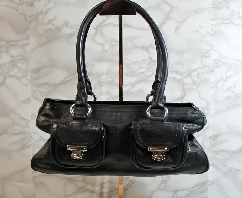 Marc Jacobs Purse: Black Lambskin Leather Shoulder Bag