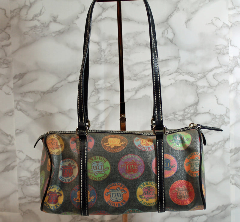 Dooney & Bourke Purse: Multi Color Logo Barrel Bag