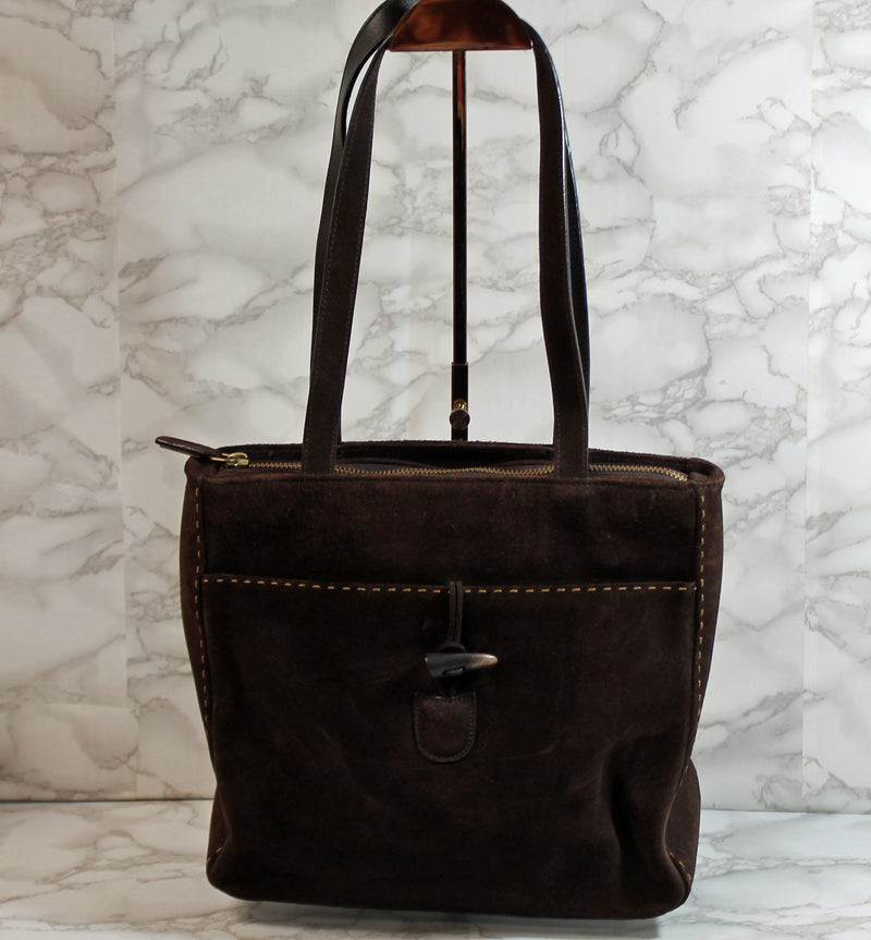 Ralph Lauren Purse: Brown Suede Shoulder Bag