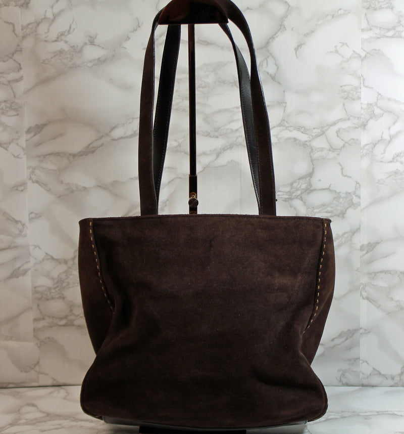 Ralph Lauren Purse: Brown Suede Shoulder Bag