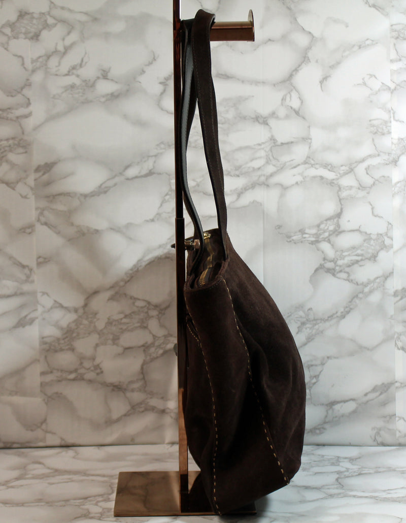 Ralph Lauren Purse: Brown Suede Shoulder Bag