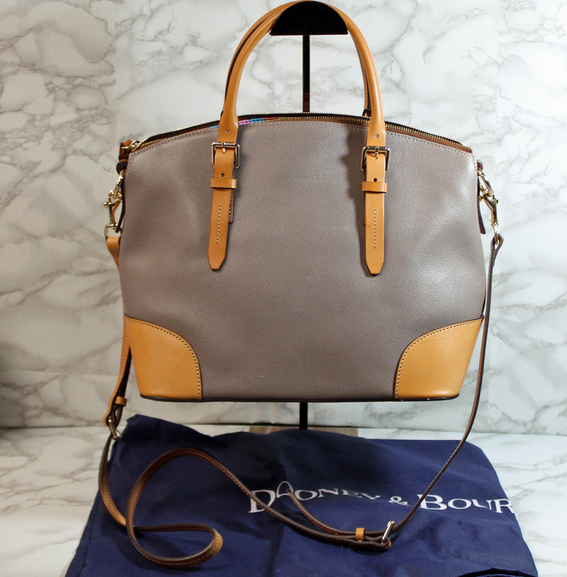 Dooney & Bourke Purse: Grey Leather Denison Shoulder Bag