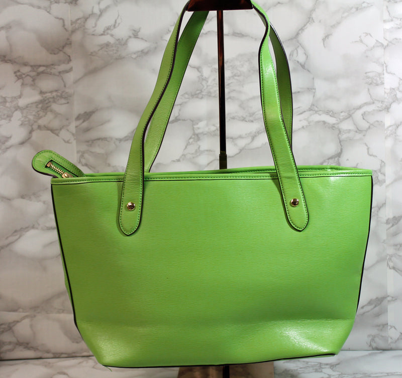 Ralph Lauren Purse: Green Leather Tote Bag