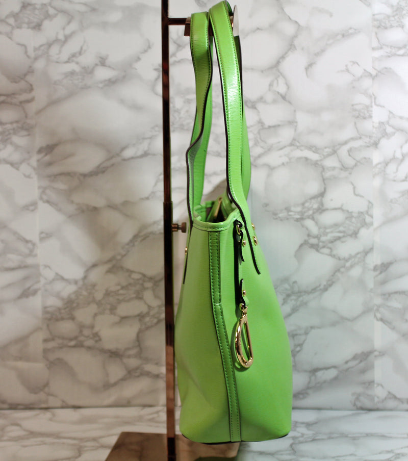 Ralph Lauren Purse: Green Leather Tote Bag